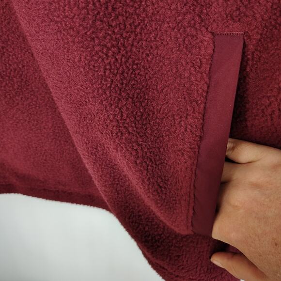 Adidas Mens Polar Fleece Pullover Fleece Shirt 1/4 Snaps Shadow Red Small - Picture 3 of 7